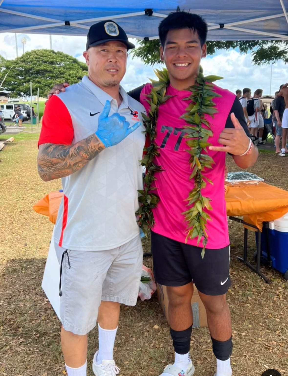 Mick and Quincy behind the counter at a Shaka's pop-up